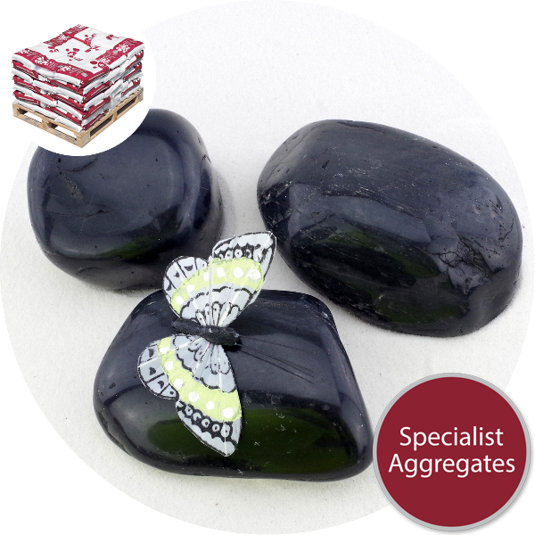 Chinese Cobbles - Polished Black Granite